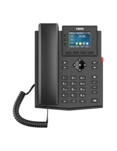 X303G  Teléfono IP de escritorio, para 3 líneas,  soporta PoE, 2 puertos Gigabit. Marca Fanvil