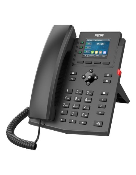X303P Teléfono IP empresarial para 4 líneas SIP con pantalla LCD de 2.4 pulgadas a color, Opus y conferencia de 3 vías, PoE.