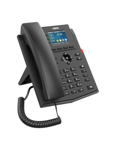 X303P Teléfono IP empresarial para 4 líneas SIP con pantalla LCD de 2.4 pulgadas a color, Opus y conferencia de 3 vías, PoE.