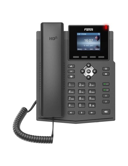 X3SP Teléfono IP empresarial para 2 lineas SIP con pantalla LCD de 2.4 Pulgadas a color y conferencia de 3 vías, PoE