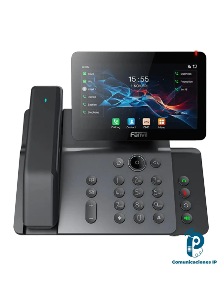 V66PRO FANVIL Telefono IP Wi-Fi, Handset Inalámbrico, Recepción de Video, 20 Líneas SIP, Puertos Gigabit, PoE con Puerto USB