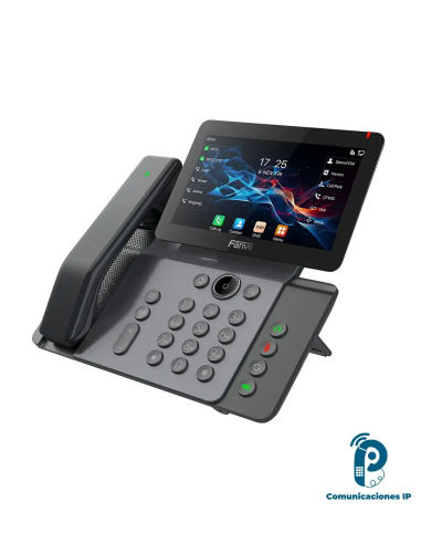 V66PRO FANVIL Telefono IP Wi-Fi, Handset Inalámbrico, Recepción de Video, 20 Líneas SIP, Puertos Gigabit, PoE con Puerto USB