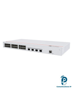 S220-24T4X Switch administrable Capa 2, 24 puertos gigabit. 4 uplinks 10G SFP+ conmutación 128 Gbit/s, tasa 95Mpps, montaje rack