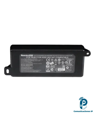 AD-560062T0E Inyector PoE 35W de escritorio, 56 V, , salida 56V, doble puerto RJ45,  rango AC amplio para redes empresariales