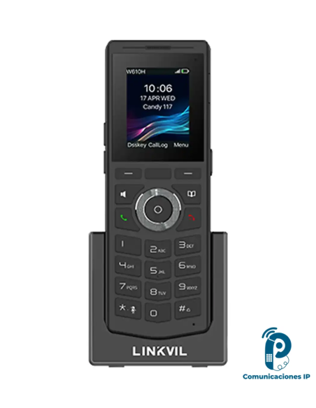 W610H Teléfono inalámbrico IP LINKVIL con Bluetooth 5.0, pantalla 2 pulgadas, audio HD para empresas