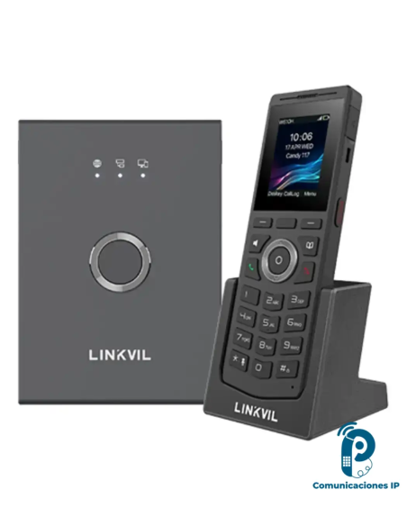 W610H Teléfono inalámbrico IP LINKVIL con Bluetooth 5.0, pantalla 2 pulgadas, audio HD para empresas