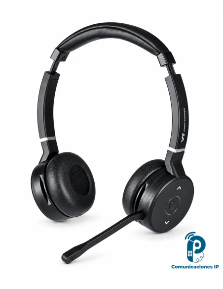 VT9800 BT Duo Diadema Inalámbrica, Bluetooth 5.0, Doble Auricular, Micrófono Unidireccional, 15 Horas de Conversación