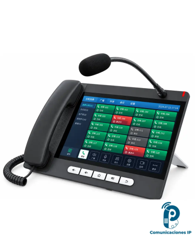 A320i teléfono IP de consola Android con pantalla táctil de 10.1 pulgadas, cámara y 20 líneas SIP para comunicación profesional