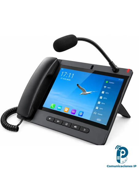 A320i teléfono IP de consola Android con pantalla táctil de 10.1 pulgadas, cámara y 20 líneas SIP para comunicación profesional