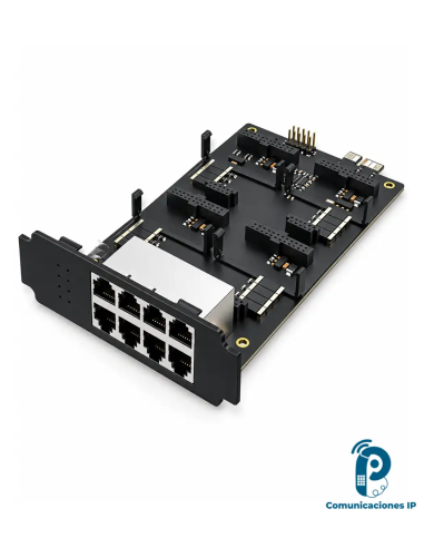 EX08 módulo de expansIón para plantas telefónicas (PBX) Yeastar S100, S300 y P560, 8 interfaces RJ11, 4 Slots Modulares internos