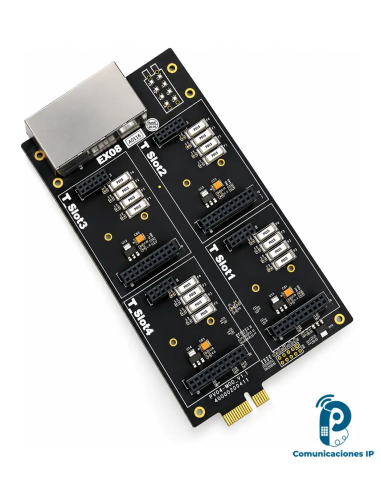 EX08 módulo de expansIón para plantas telefónicas (PBX) Yeastar S100, S300 y P560, 8 interfaces RJ11, 4 Slots Modulares internos