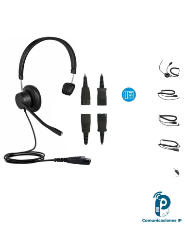 VT7600 UNC MONO +GN QD auricular mono profesional para oficina con micrófono flexible y unidireccional, audio HiFi por QD