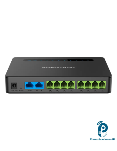 HT818V2  Adaptador telefónico VoIP de 8 puertos FXS, router NAT, 2 puertos Gigabit, para 8 teléfonos analógos