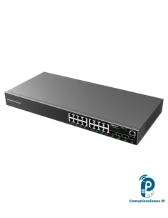 GWN7802P switch administrable Layer 2+ para redes empresariales con 16 puertos Gigabit PoE+ y 4 SFP de 1 Gbps 2