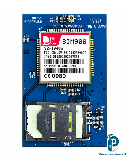 YS-MDGSM Módulo GSM interno para centrales Yeastar, conexión con SIM, 1 canal de voz y bandas 850/900/1800/1900 MHz cuatribanda