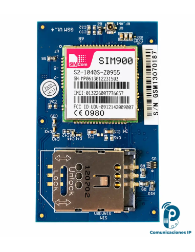 YS-MDGSM Módulo GSM interno para centrales Yeastar, conexión con SIM, 1 canal de voz y bandas 850/900/1800/1900 MHz cuatribanda