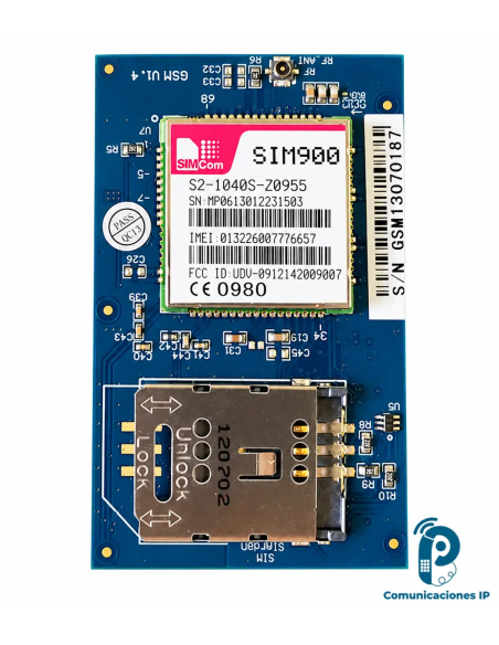 YS-MDGSM Módulo GSM interno para centrales Yeastar, conexión con SIM, 1 canal de voz y bandas 850/900/1800/1900 MHz cuatribanda
