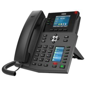 x4u teléfono ip empresarial con estándares europeos, 12 lineas sip con pantalla a color, 30 teclas dss/blf, puertos gigabit, ipv6, opus , poe/dc