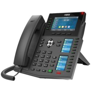 x6u teléfono ip empresarial con estándares europeos, 20 lineas sip con pantalla lcd a color, 60 teclas dss/blf, puertos gigabit, ipv6, opus , poe/dc